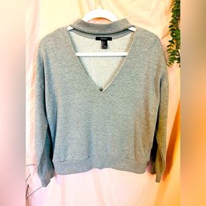 💛 FOREVER 21 Long Sleeve Cut-out Vneck Shirt